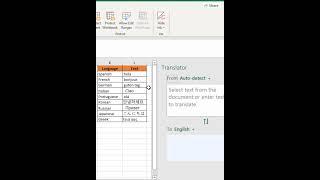 Excel's Translator feature to translate text into different languages #excel #exceltips #exceltricks