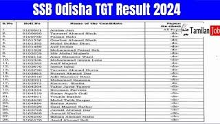 SSB Odisha TGT Result 2024 | Cut Off Marks, Merit List