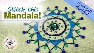 Mandala tutorial worked in beads and stitch from start to finish! Download the free design below...