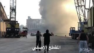 Ливан. Бейрут. Видео снятое очевидцами недалеко от эпицентра взрыва. На 11-13 секунде видно ракету!