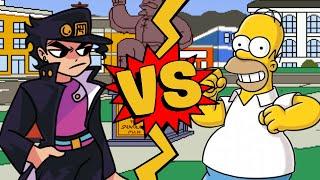 M.U.G.E.N. Battles | Jotaro Kujo vs Homer Simpson | JoJo's Bizarre Adventure vs The Simpsons