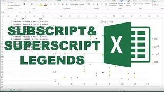 How to add subscripts and superscripts into legends in excel