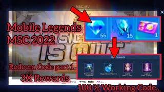 pt.1- 3 Working ML Redeem Codes June 11 2022 - MLBB MSC 2022 Redeem Codes | No Limit ML redeem code