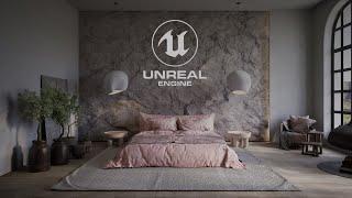 UE5: Визуализация интерьера спальни | Bedroom interior Walking in Unreal Engine