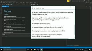 How to create Windows Form application in Visual Studio 2017 with C#