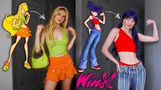 dressing like *winx club characters* for a week