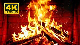  Cozy Fireplace 4K (12 HOURS). Fireplace with Crackling Fire Sounds. Crackling Fireplace 4K