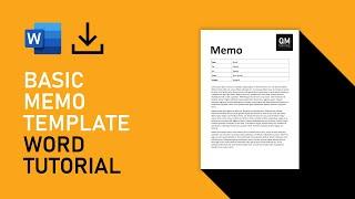 Basic Memo/Memorandum Template | Microsoft Word Tutorial [FREE DOWNLOAD]