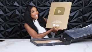 1 Million Subscribers Gold Play Button Award Unboxing