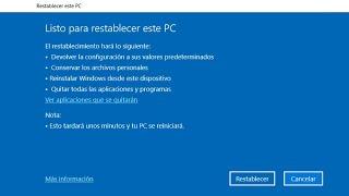 Cómo RESTABLECER Windows 10 a su estado Original sin tener que Formatear