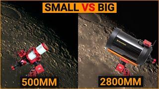 The MOON through a SMALL vs a BIG Telescope!