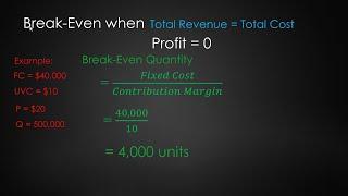 How to Calculate Break Even Points, Contribution Margin, and Target Quantity for a Specific Profit