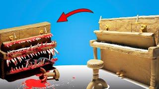 Sculpting PIANO - EATER  Why do musicians disappear?  Piano eater made of plasticine