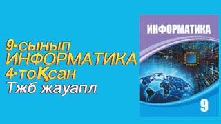 Информатика 9 сынып ТЖБ ЖАУАП 4-тоқсан