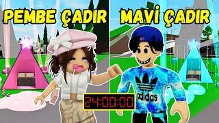 BROOKHAVEN'DA 24 SAAT PEMBE ÇADIR VS MAVİ ÇADIRAYŞEM ECE ARIARIGİLLERROBLOX BROOKHAVENRP