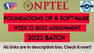 Foundations Of R Software Week 12 Quiz Assignment Solution | NPTEL 2023 | NPTEL