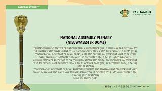 NATIONAL ASSEMBLY PLENARY, 06 March 2025