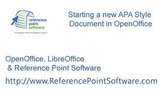 Start a new APA Style document with OpenOffice or LibreOffice