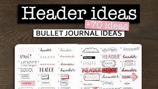 BULLET JOURNAL HEADERS  Easy hand lettering ideas for your journal | Bullet journal ideas