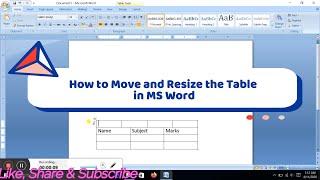 How to Move and Resize the Table in MS Word