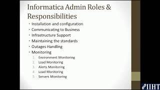 005 Roles and Responsibilities of Informatica Administrator