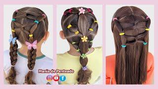 Penteados Fáceis e Rápidos para para Escola | Quick and Easy Hairstyles with Elastics for School 