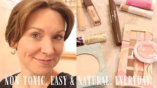 NON-TOXIC MAKEUP ON A BUDGET | Easy, natural everyday makeup routine | MAKEUP OVER 40