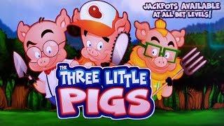 NEW SUPER CUTE SLOT!  THE THREE LITTLE PIGS SLOT MACHINE POKIE BONUSES & FEATURES - PECHANGA CASINO