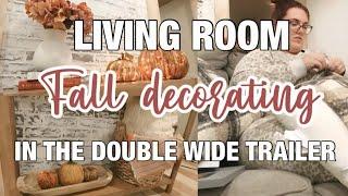 COZY EVENING IN THE DOUBLE WIDE | mobile home living room fall decorating | spend the evening w/me!