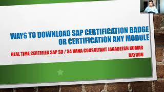 ways to download sap certification badge or certification any module