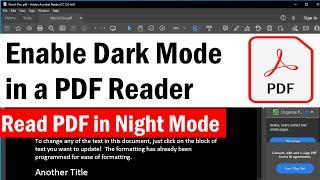 PDF Dark Mode | How to Enable Dark Mode in Adobe Acrobat Reader | How To Read PDF in Dark Mode
