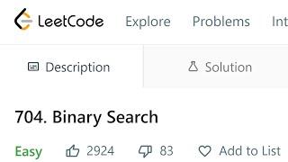 LeetCode 704.  Binary Search [Python]