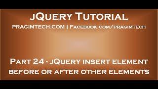 jQuery insert element before and after