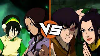 Katara and Toph vs Zuko and Azula | Avatar 🪨