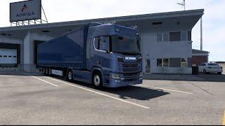 Euro truck simulator 2. Scania r500. Realistic driving.