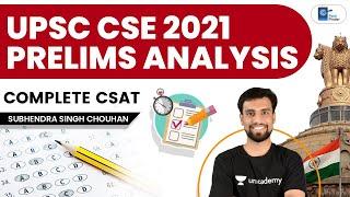 UPSC CSE 2021 Prelims Paper Analysis | Complete CSAT Analysis | GS Paper 2 | Shubhendra Chouhan