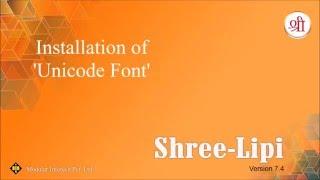 Installation of Unicode Fonts