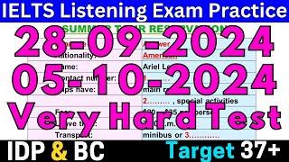 IELTS LISTENING TEST 14 SEPTEMBER & 19 SEPTEMBER 2024 WITH ANSWER KEY  IELTS PREDICTION  BC & IDP