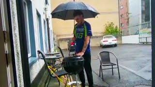 Irish Bloke BBQs In The Summer Rain