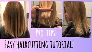 How to cut your daughters hair at home! No layers