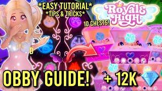 DUNGEON OBBY *EASY GUIDE* TIPS & TRICKS  + 10 CHEST LOCATIONS 12K + DIAMONDS| Royale High 