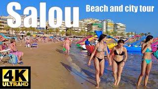 ️Salou Beach Walk 4K, Tarragona Spain