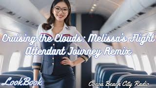Cruising the Clouds: Melissa's Flight Attendant Journey Remix  [AI Art] (Model Melissa)