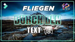 Textübergang-Fliegen mit der Drohne durch einen Text | Jeder kann Filmora