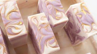 Making Cold Process Soap at Home • White Sage and Lavender Soap #soapmaking #soapcutting #soapasmr