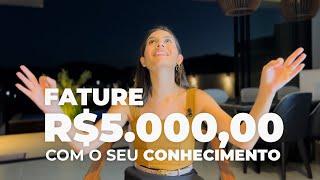 R$5.000,00 por mês TRABALHANDO EM CASA, pela INTERNET e monetizando o seu conhecimento.