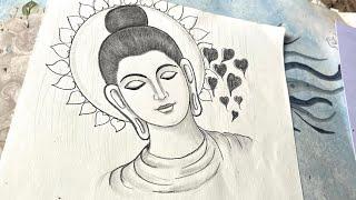 Lord budha pencil sketch for beginners || Buddha drawing || Buddha Purnima drawing step by step