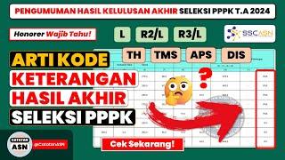 Pengumuman Hasil Kelulusan Akhir Seleksi PPPK 2024 – Arti Kode L, R2/L, R3/L, TH dan DIS PPPK