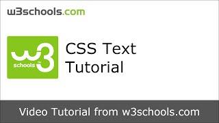 W3Schools CSS Text Tutorial