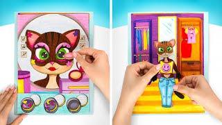 Drawing Paper House With Interior For Cute Cat